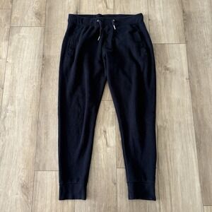 Zara Essentials Daily Outfit Joggers Size Medium Tapered Leg Cotton Black